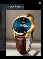 Reloj De Pulsera De Cuarzo LIGE Para Hombre Lujo Moda Casual Simple Correa De Cuero Resistente Al Agua Con Fecha Y Semana - details 12