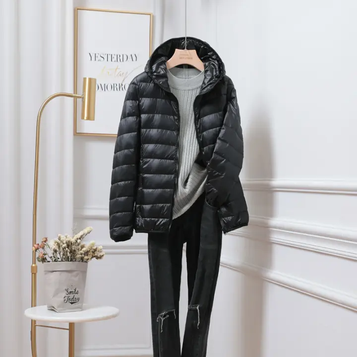 Chaqueta de plumon ultraligera with capucha para Mujer, Abrigo Short y Delgado, Talla Grande, Invierno (S-7XL) - 1