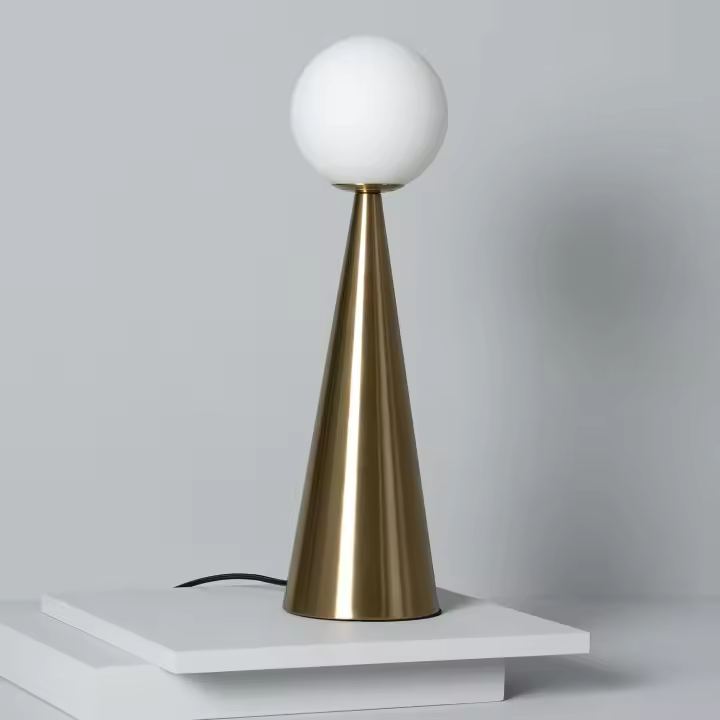 Ledkia Lámpara de Mesa Metal y Cristal Hipias Dorado - 1
