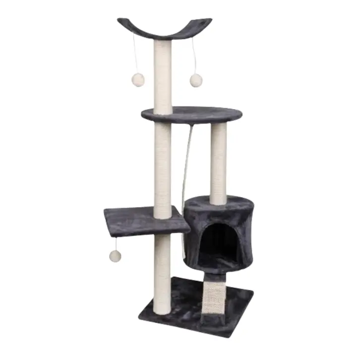 TIENDA EURASIA® Arbol Rascador Gato - Rascador para Gatos de Diseño - Estructura de Terciopelo y Cuerda - 1