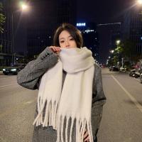 Bufanda De Pashmina Suave Para Invierno Para Mujeres Y Niñas Color Sólido Larga Con Borlas Gruesa Y Ternura Abrazadora Multifuncional Para Casual - details 14