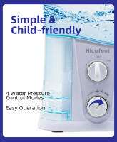 Irrigador Oral Eléctrico 1000ml Con Polvo Dental Agente De Limpieza Oral SPA Desinfección UV 7 Boquillas Para Cuidado Dental Adultos - details 1