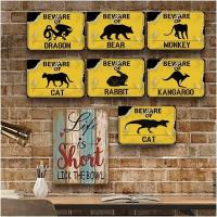 Cartel De Decoración Para El Hogar 'Beware of Kangaroo' 8x12 Pulgadas Art Sign Vintage Aleación Retro De Metal Amarillo Placa De Tin Para El Hogar - details 4