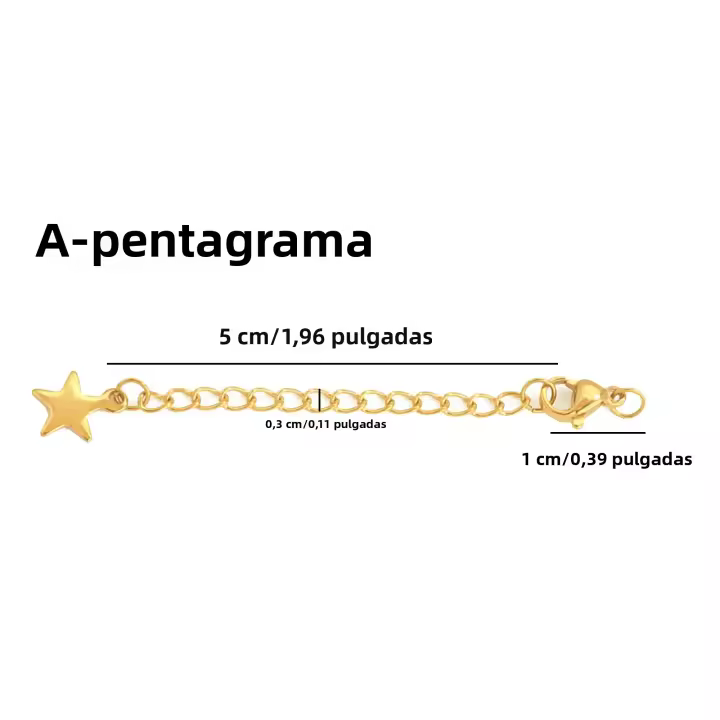 10 Pcs Cadena De Acero Inoxidable Con Hebilla De Cangrejo Y Pendiente De Estrella Hueca Para DIY Pulsera Y Collar Único Y Bonito - 1