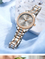 Reloj De Pulsera De Cuarzo Elegante Para Mujer POSHI 990 Con Display De Fecha Y Estilo Casual Y De Negocios Bandeja De Acero Inoxidable Y Ventana De Cristal Hardlex - details 14