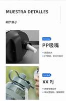 Botella De Agua Deportiva Grande Con Doble Pajita 1L 2L 3L BPA Free Reutilizable Para Exteriores Con Correas Para Adultos - details 11