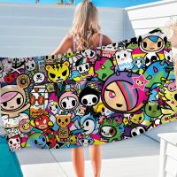 Toalla De Playa Tokidoki De Japón Para Niñas Toalla De Baño Microfibra Secado Rápido Sand-Free Para Yoga Spa Gimnasio Piscina Colorida Y Cómoda - details 6