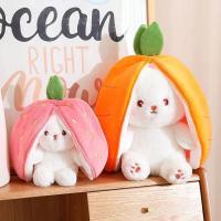 Muñeco De Peluche Transformable De Pascua Conejo Con Fresa Y Zanahoria Juguete De Peluche Para Niños Y Adultos - details 8