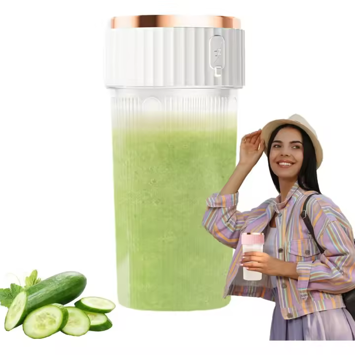 Mini licuadora portátil | Extractor de Jugos recargable | Licuadora para batidos y smoothies | Mini licuadora para Viajes al Aire Libre-Blanco - 1