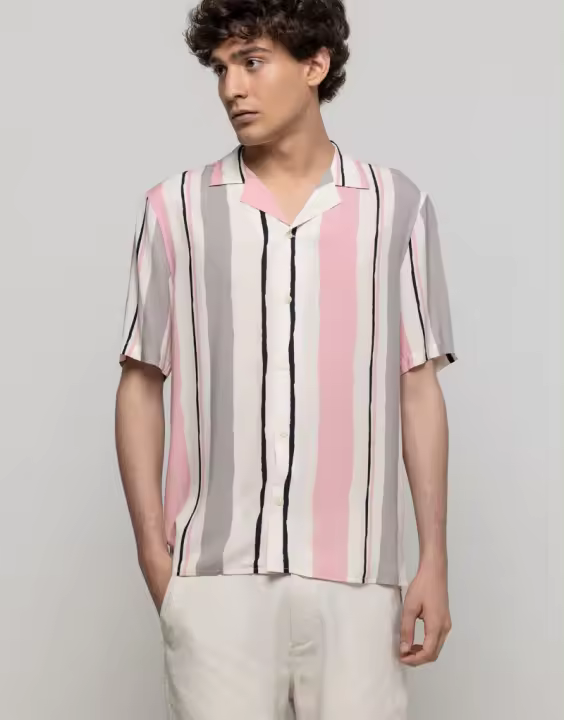 CAMISA MC VISCOSA RAYAS - 1