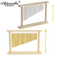 Acordeón De Viento De Madera Con Marco De Pie 20 Tonos Instrumento De Percusión Decorativo Con Palos Para Jardín Y Interiores Para Niños Y Adultos - details 0