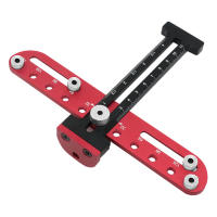 Juego De Herramientas De Carpintería Para Instalación De Manijas Y Pernos En Puertas Y Cajones Plantilla Ajustable De Muebles - details 1