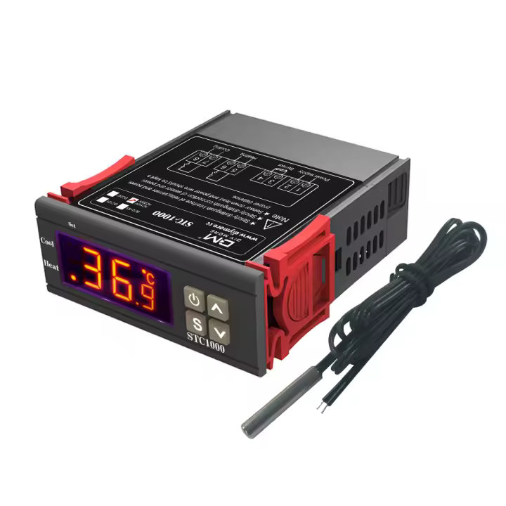 Controlador De Temperatura Digital LED STC1000 Con Sensor NTC Regulador Térmico De Relé Para Calentador Congelador Nevera Envasado Individualmente - 1