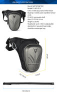 Bolsa Lateral Impermeable Para Motocicleta Moto Carrilera Casual Exterior Bolsa De Cinturón De Hombro Duro Para Motorbike - details 0
