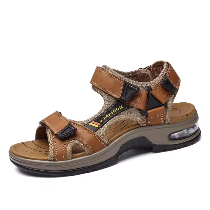 Sandalias De Verano Para Hombre En Cuero Genuino Gladiador Cómodas Para Playa Y Exteriores Tallas 38-46 Cierre Con Hebilla - 1