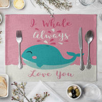 4pc/8pc Almohadillas De Comedor Para Niños Estilo Animal Lindo En Tela De Lino Y Algodón Mates De Mesa Ecológicos Para Festín Familiar - details 3