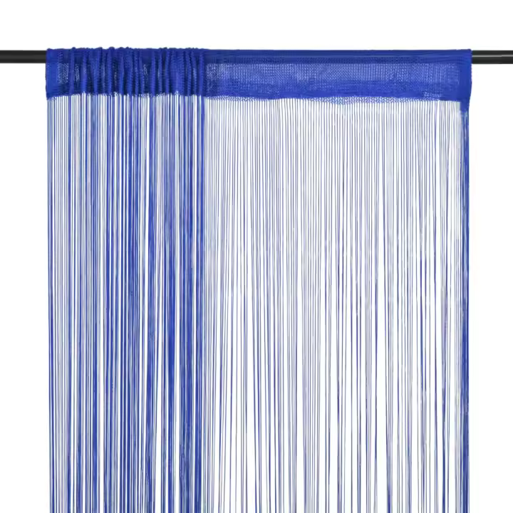 vidaXL Cortina de Flecos para Puerta 2 Piezas 100x250 cm Tela Estor Hilos Color Azul,  Beige,  Blanco y mas - 1