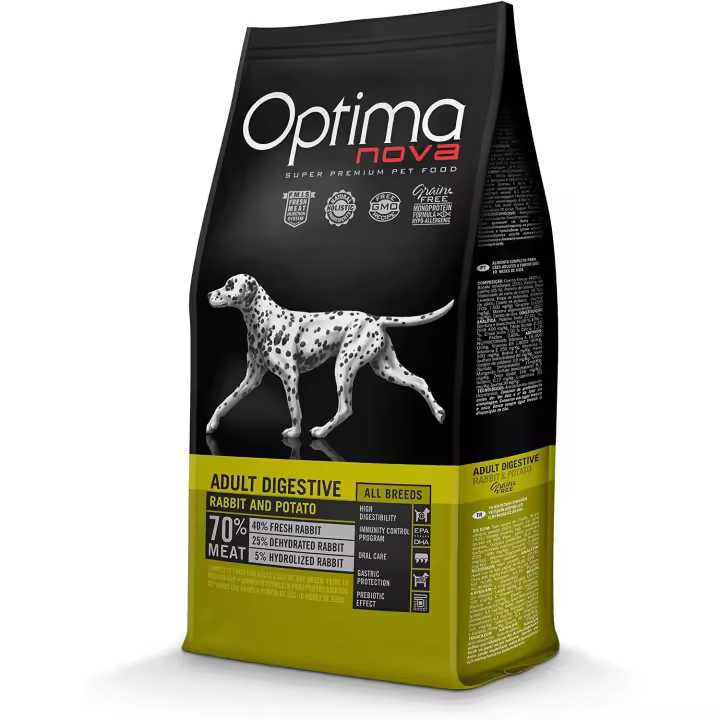 Pienso para Perros Optima Nova Adult Digestive 12 Kg. Grain Free Conejo/Patata - 1
