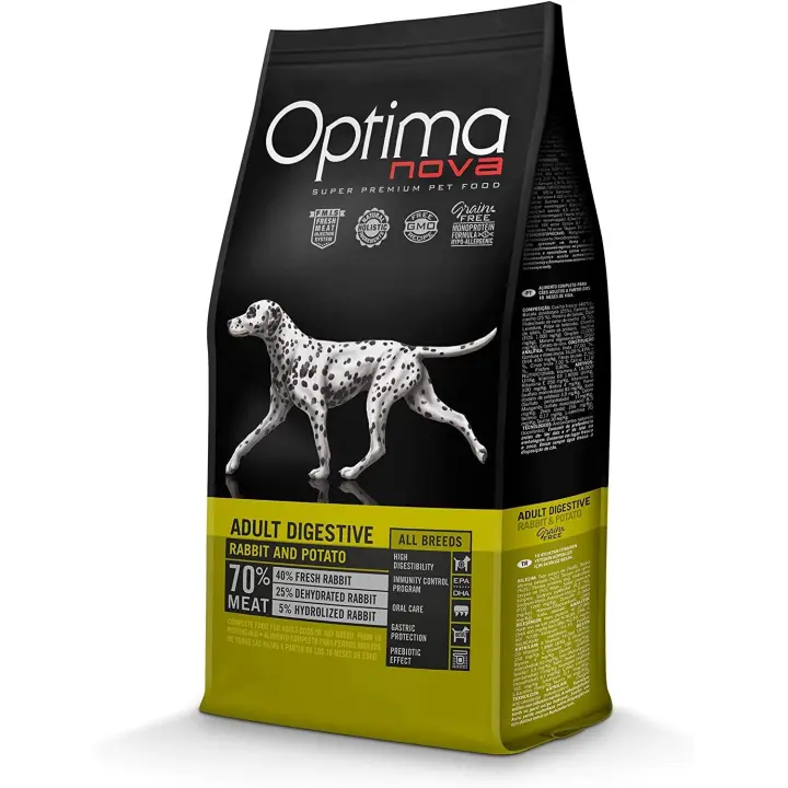 Pienso para Perros Optima Nova Adult Digestive 12 Kg. Grain Free Conejo/Patata - 1