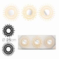 STARLEY-juego de 3 Espejos redondos Plastico pequeños para decoración de pared  decoración de pared para sala de estar, dormitorio y baño - details 3