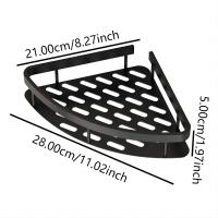 Estante De Baño Triangular Monolítico En Negro Soporte De Almacenamiento Para El Hogar Rack Colgante En La Pared Con Tripod - details 2