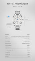 Reloj Mecánico Para Hombre CADISEN 2024 Lujo Resistente Al Agua 10Bar Movimiento Japonés NH35 Acero Inoxidable Con Cristal De Zafiro - details 4