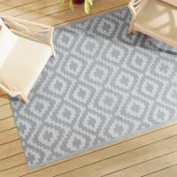 vidaXL Alfombra exterior ARAKIL PP 140x200 cm en color Azul/Negro y gris/Gris y blanco y más - details 6