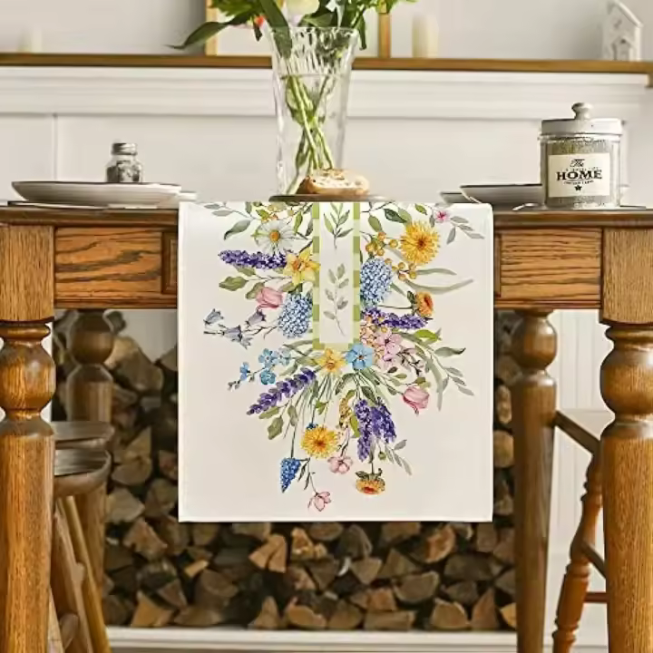 Bloom Flowers Tulip Table Runner 13x72 Pulgadas Decoración De Mesa Para Verano Boda Fiesta Navidad Comedor Cocina Interior - 1