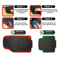 HOGUITA-Juego de 4 Alfombras de Goma Antideslizantes para Coche, Alfombrillas Universales Recortables, Delanteras y Traseras, Protección Completa para el Suelo del Vehículo, Color Negro, Fáciles de Limpiar y Resistentes - details 4