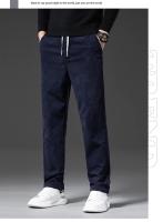 Pantalones Casuales De Corduroy Para Hombre Cintura Elástica Estilo Clásico Moda Comoda Talla Recta Negro Gris Caqui Primavera Otoño - details 13