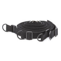 Juego de puños de cuero suave, correas ajustables para cinturón de ejercicio físico de mano, muñeca y tobillo, patrón de red-negro - details 1