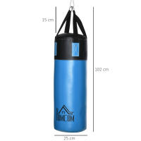 HOMCOM Saco de Boxeo Profesional Punching Bag con Guantes de 8 oz Gancho y Bolsa de Almacenaje Saco de Arena de Entrenamiento para Adultos y Adolescentes Ø25x102 cm Azul - details 2