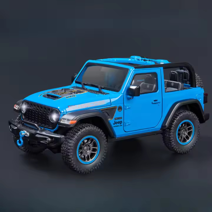 Modelo De Coche Rubicon a Escala 1:18 Con Luz Y Sonido Absorci\u00f3n De Choque Puertas Abiertas 4 Piezas Juguetes De Metal Para Niños - 1