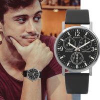 Reloj De Cuarzo Para Hombre Con Vidrio Azul Y Correa De Cuero Reloj Casual Y Moda Diametro De La Fuente 38mm Material De La Caja De Aluminio - details 3