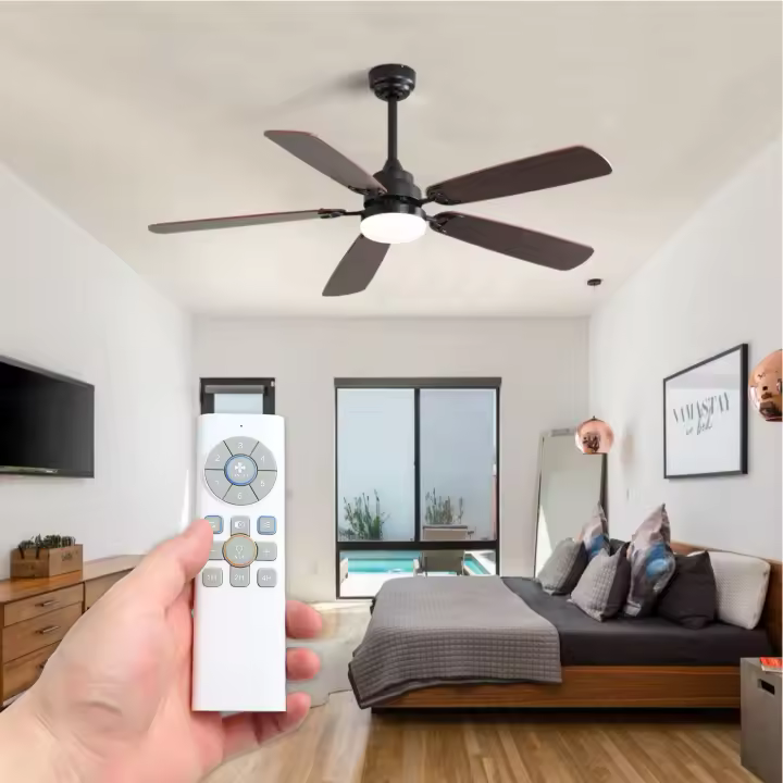 HYBEC - Ventilador de techo con luz LED Regulable, Motor DC Silencioso y 6 Velocidades – Función Inversa Verano/Invierno y Mando a Distancia - 1