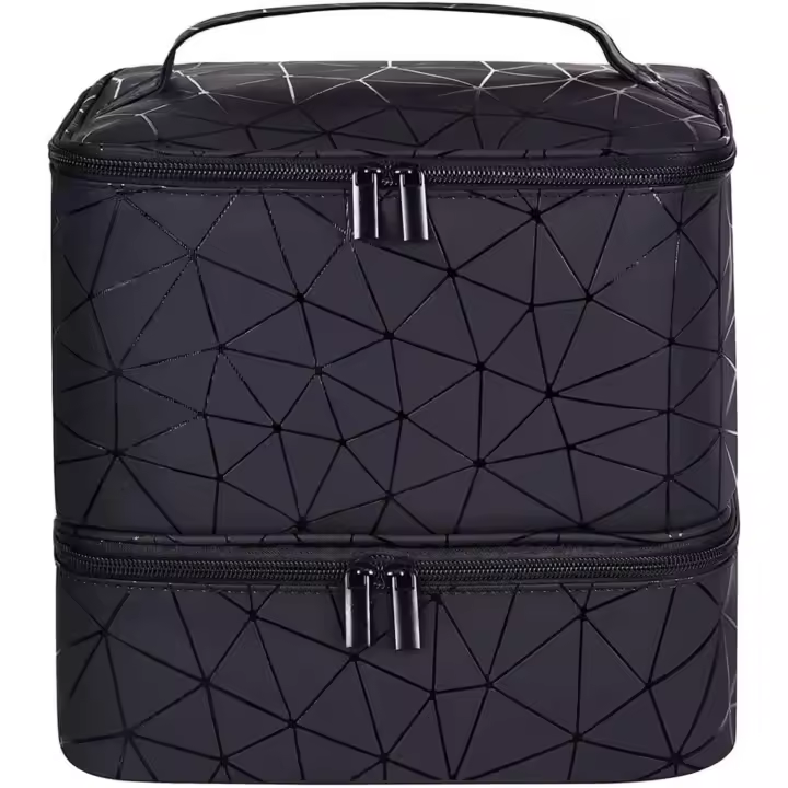 Organizador Esmaltes Uñas para 30 Botellas(15ml),Esmaltes Bolsa de Uñas de Doble Capa Estuche Manicura Grande Impermeable Bolsa de Cosméticos con Secciones de Almacenamiento - 1