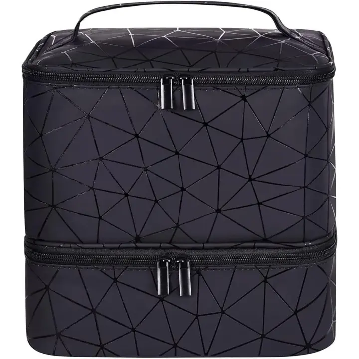Organizador Esmaltes Uñas para 30 Botellas(15ml),Esmaltes Bolsa de Uñas de Doble Capa Estuche Manicura Grande Impermeable Bolsa de Cosméticos con Secciones de Almacenamiento - 1