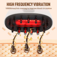 Masajeador De Escalpelo Eléctrico Para Crecimiento Del Cabello Con Terapia De Luz Roja Infrarroja Y Vibración De Frecuencia Alta Peine De Masaje Capilar Aplicador De Aceite - details 2