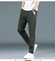 Pantalones Casuales Para Hombre Verano 2024 Estilo Coreano Elásticos Rectos Ajustados Cómodos Trajes Negocios Verde Militar - details 13