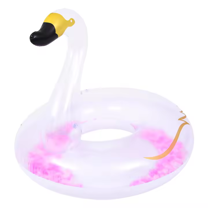 Flotador Hinchable Cisne Blanco con Plumas (37552) para Playa y Piscina +REGALO Pelota Hinchable Playa Multicolor - 1