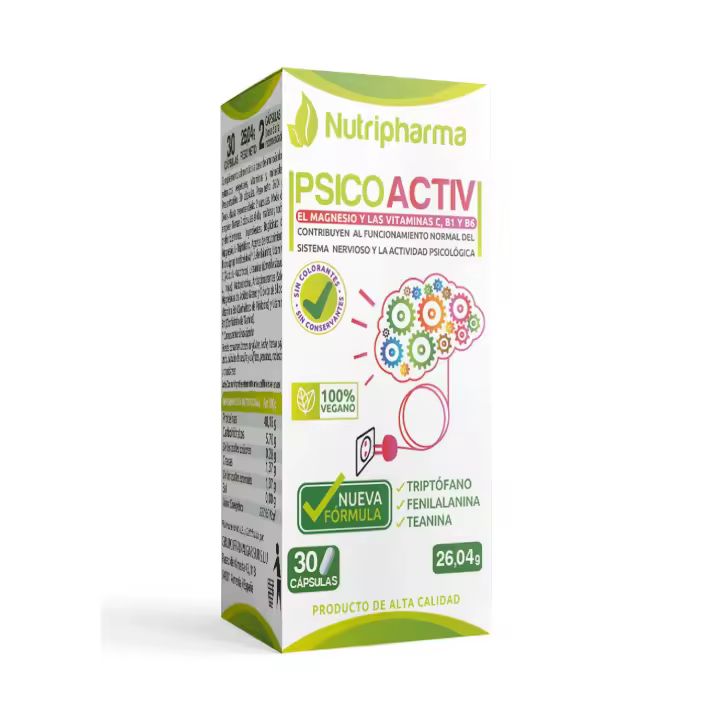 PSICOACTIVE 30 Cap - Aliado en Periodos de Ansiedad - NUTRIPHARMA SUPPLEMENTS - 1
