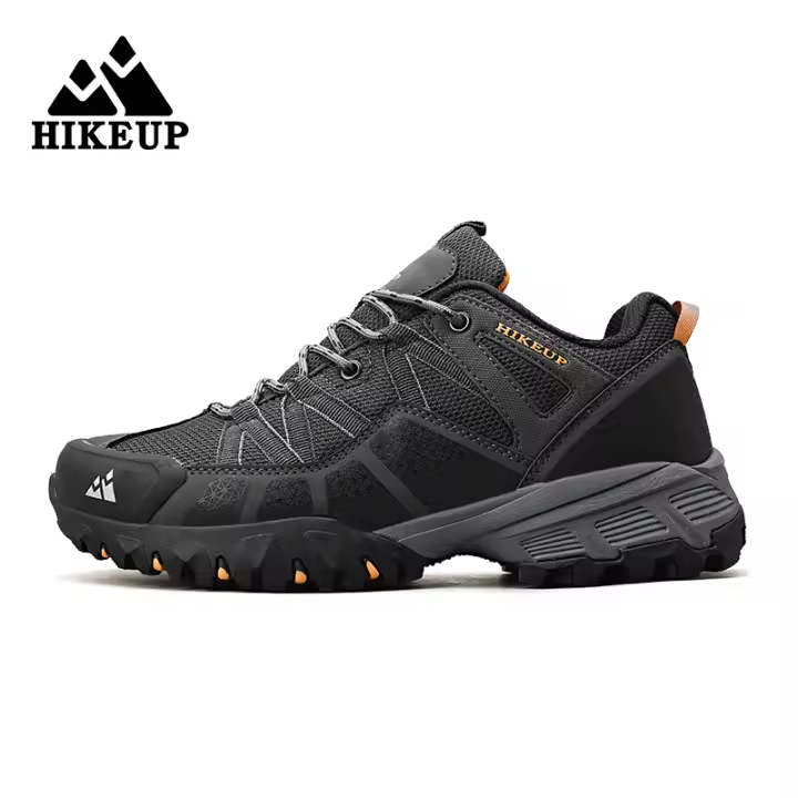 Zapatos De Senderismo Para Hombres HIKEUP Zapatillas De Trekking Para Montañismo Suela De Goma Duradera Deportes Al Aire Libre Talla Verdadera Para Principiantes Mesh Transpirable Color Negro Verde Gris - 1