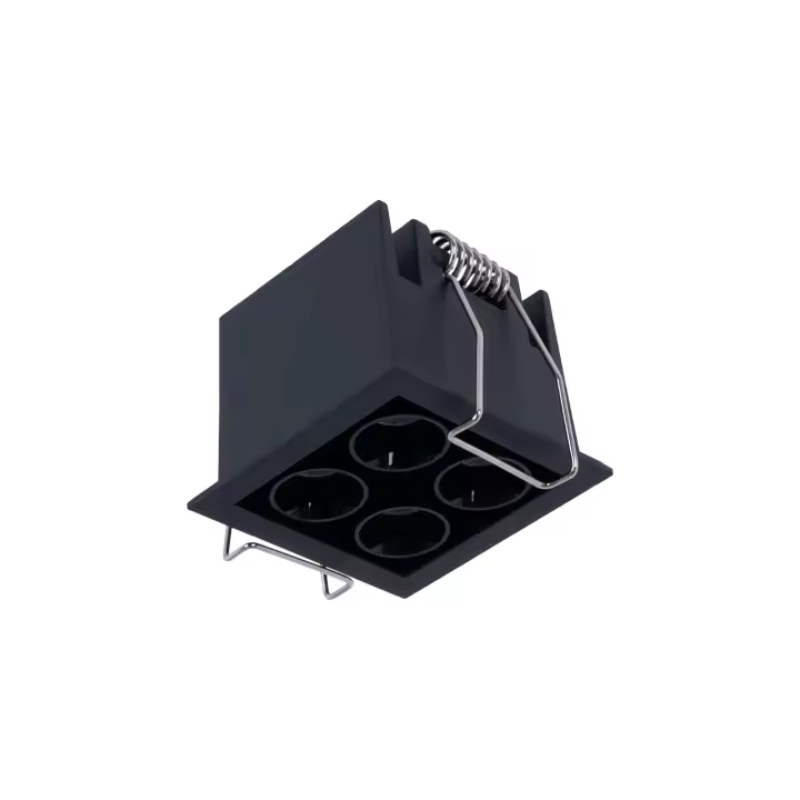 Barcelona LED Downlight LED empotrable cuadrado 8W - Chip Osram - UGR18 - Corte 48 x 48 mm - Negro - 1