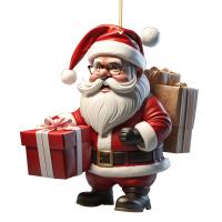 Colgante De Navidad De Santa Claus Y Payaso De Acrílico Rojo Para Decoración De Ventanas Y Coches Regalo De Adornos De Árbol De Navidad - details 3