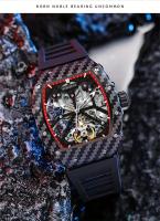 Reloj Mecánico Automático Para Hombre MUSANFIGO Forma De Barril Luminoso Hueco Resistente Al Agua Ideal Para Regalos Correa De Silicona - details 5