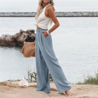 Pantalones Anchos Para Mujer Cintura Alta Elástica Trasera Negocios Casual Largo Pantalones Regulares De Pierna Recta Para Otoño/Invierno - details 21