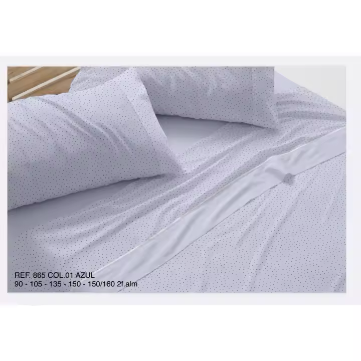 Juego sabanas Burrito Blanco Dover tela Diseño 865 color Azul c.01 - 1