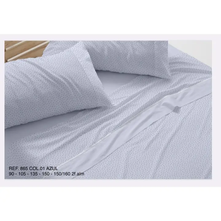 Juego sabanas Burrito Blanco Dover tela Diseño 865 color Azul c.01 - 1
