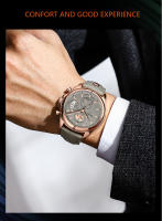 Reloj De Cuarzo Para Hombre POEDAGAR Lujo Chronógrafo Impermeable Con Fecha En Cuero Estilo Casual Reloj Deportivo Para Hombres - details 11