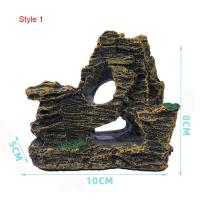 Adorno De Acuario Pequeño Montaña De Piedra Y Roca Para Tanque De Peces Decoración Arbolado Y Cueva Accesorios De Acuario Color Amarillo - details 10
